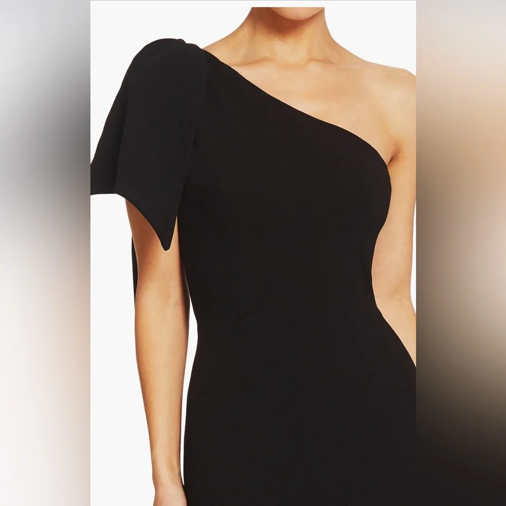 NWOT Dress the Population Black One Shoulder Gown Size Medium - Picture 4 of 4